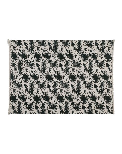Palmea katoenen vloerkleed ecru/zwart - 200x140 cm