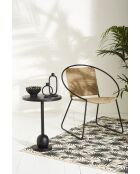 Palmea katoenen vloerkleed ecru/zwart - 200x140 cm