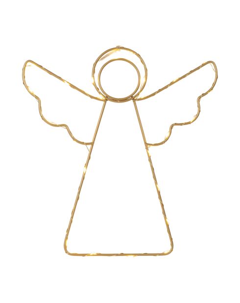 Decorazione da appendere 25 LED Angel 3xAA oro - 25x26 cm