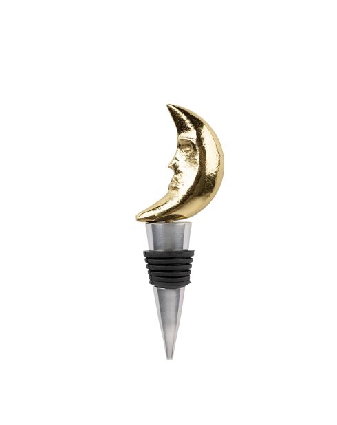 Bouchon de bouteille lune en aluminium BTE Sunny doré - 4x12 cm