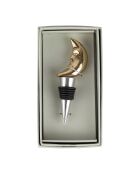 Bouchon de bouteille lune en aluminium BTE Sunny doré - 4x12 cm