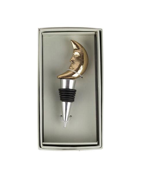 Bouchon de bouteille lune en aluminium BTE Sunny doré - 4x12 cm