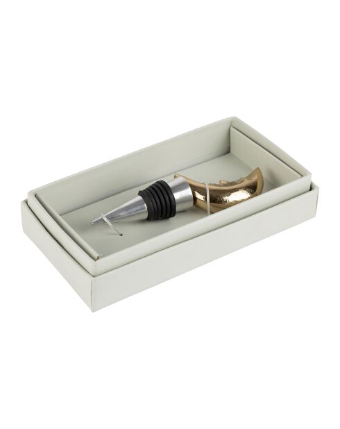 Bouchon de bouteille lune en aluminium BTE Sunny doré - 4x12 cm