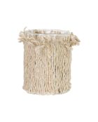Photophore en coton Bandol naturel - D8,5xH10,5 cm