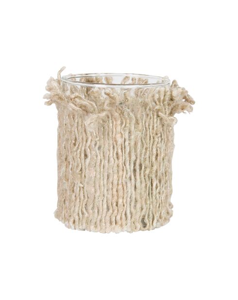 Photophore en coton Bandol naturel - D8,5xH10,5 cm