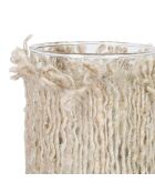 Photophore en coton Bandol naturel - D8,5xH10,5 cm