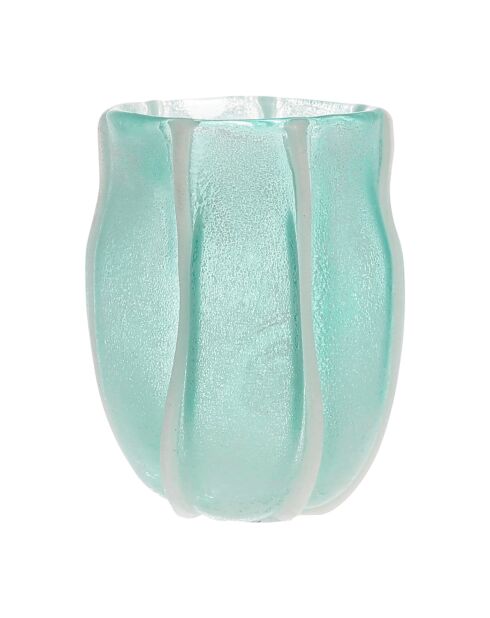 Photophore Amarres turquoise - D8,5xH11 cm