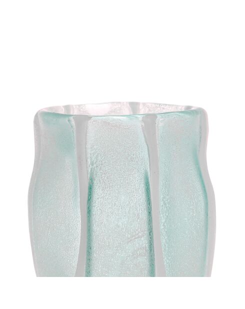 Photophore Amarres turquoise - D8,5xH11 cm
