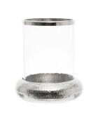 Photophore martelé Esna gris argenté - D31,5xH37,5 cm