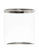Photophore martelé Esna gris argenté - D31,5xH37,5 cm