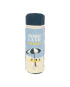 Sac isotherme bouteille en coton Pastis bleu marine/jaune - D10xH31 cm