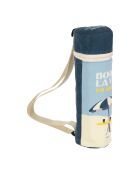 Sac isotherme bouteille en coton Pastis bleu marine/jaune - D10xH31 cm
