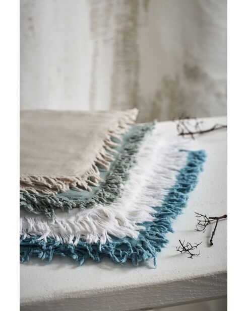2 serviettes en coton 175 g/m² Nalia vert d'eau - 35x35 cm