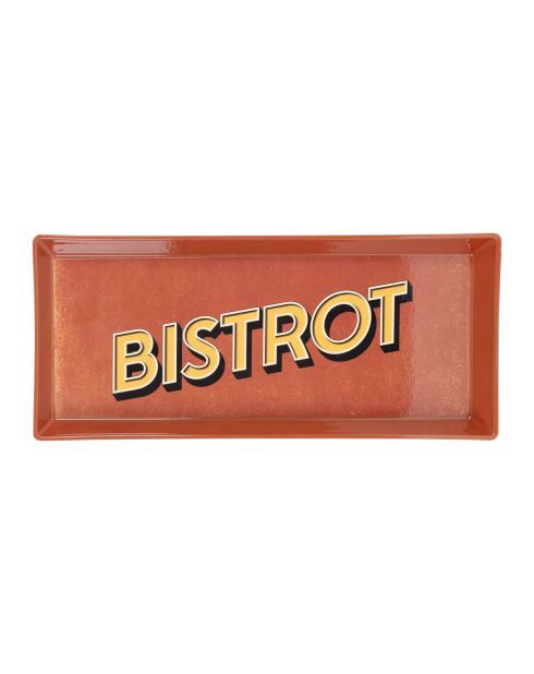 Bistrot Des Ami rechthoekig dienblad roest/geel - 26x11 cm