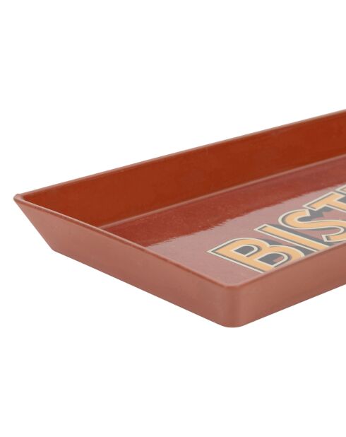 Bistrot Des Ami rechthoekig dienblad roest/geel - 26x11 cm