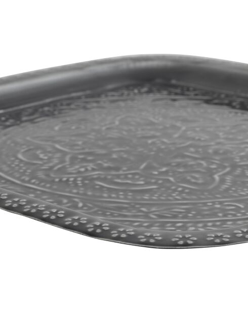 2 quadratische Tabletts aus Anthrazit, 41 x 41/27,5 x 27,5 cm