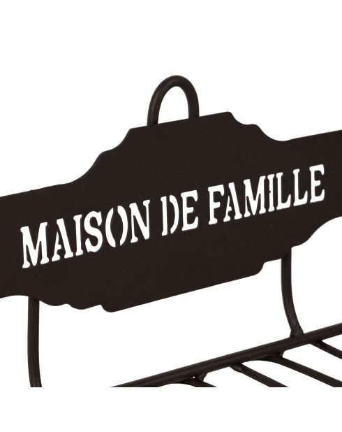 Porte-verres mural Maison De Famil brun - 48x17x14,5 cm