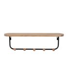 Perchero Atelier con estante natural/negro - 60x15x16 cm