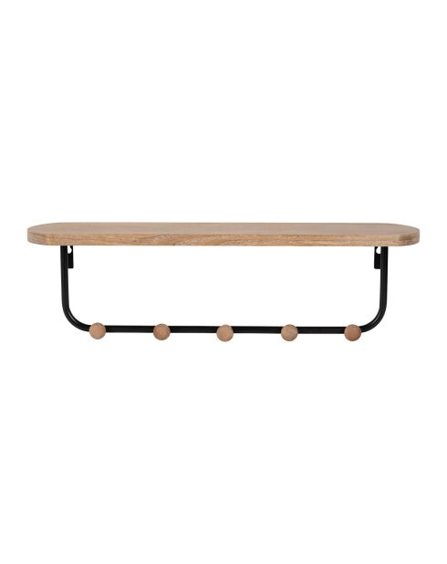 Perchero Atelier con estante natural/negro - 60x15x16 cm