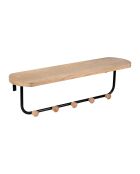 Perchero Atelier con estante natural/negro - 60x15x16 cm