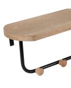 Perchero Atelier con estante natural/negro - 60x15x16 cm