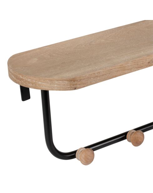 Perchero Atelier con estante natural/negro - 60x15x16 cm