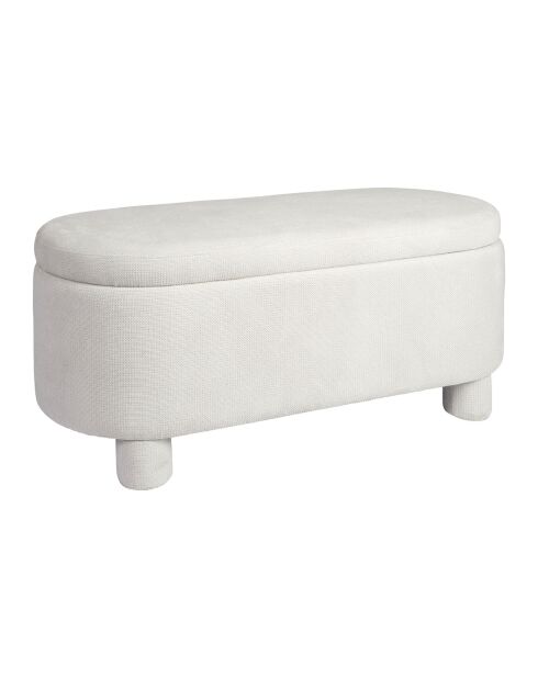 Banc coffre Tessia écru - 105x42xH45 cm