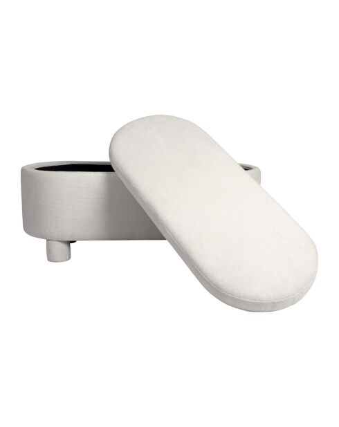 Banc coffre Tessia écru - 105x42xH45 cm