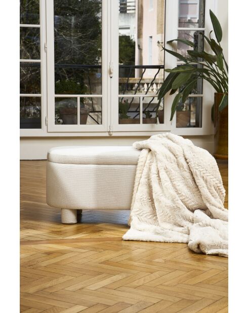 Banc coffre Tessia écru - 105x42xH45 cm