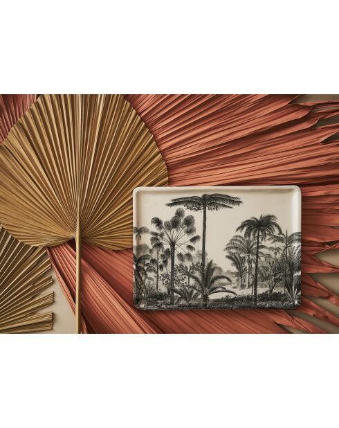 Plateau Tulum écru/noir - 40x30 cm