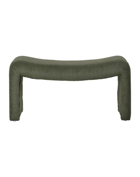 Banc en velours côtelé Minimal densité mousse 25 kg/m³ vert - 97,5x41xH50 cm