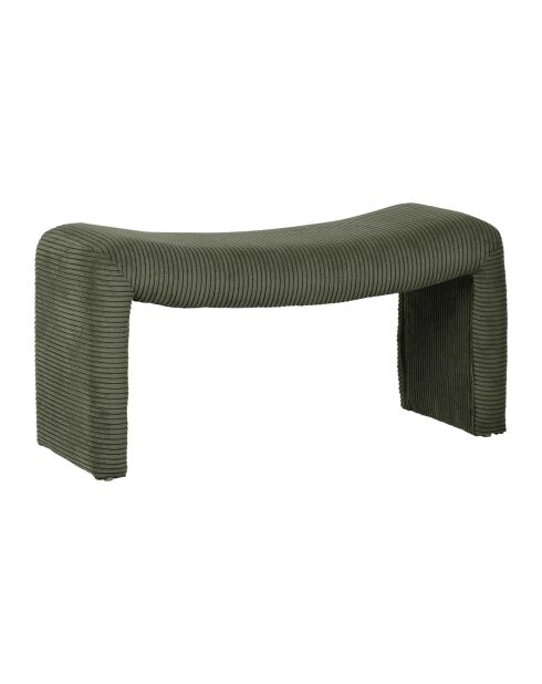Banc en velours côtelé Minimal densité mousse 25 kg/m³ vert - 97,5x41xH50 cm