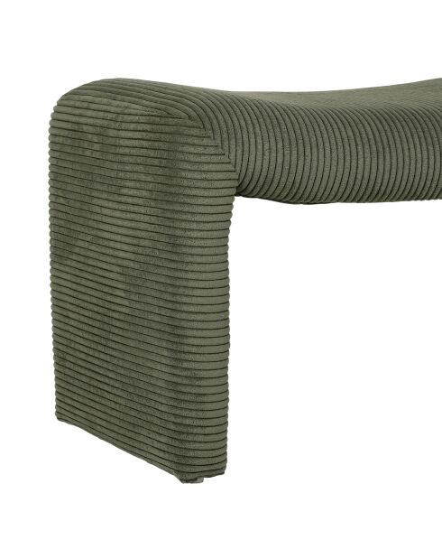 Banc en velours côtelé Minimal densité mousse 25 kg/m³ vert - 97,5x41xH50 cm