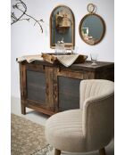 Houten fauteuil Residence sitting H40 cm grijs - 58x57xH65 cm
