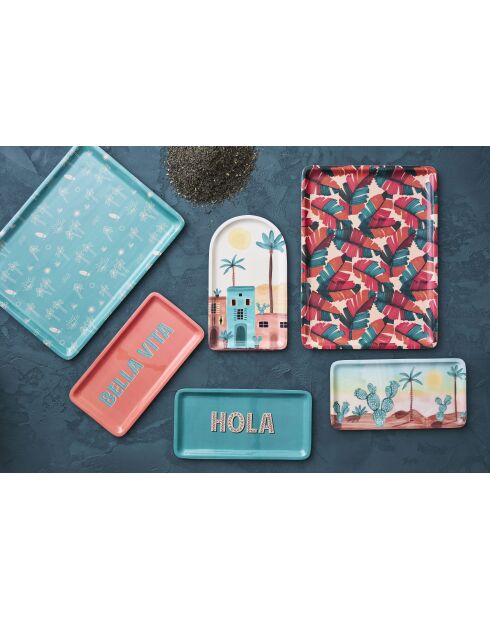 Plateau Palma turquoise - 40x30 cm