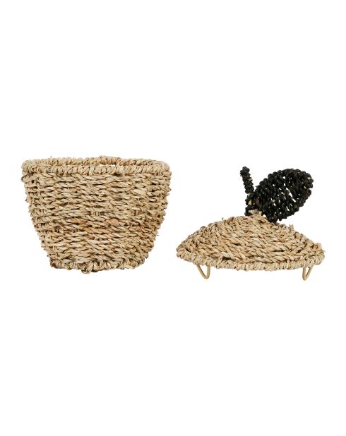 2 cestini naturali Sweet Dream con coperchio - D25xH26/P15xH20 cm