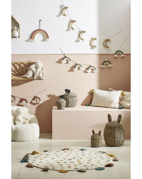 2 cestini naturali Sweet Dream con coperchio - D25xH26/P15xH20 cm