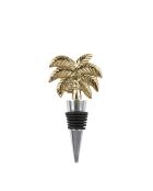 Bouchon de bouteille palmier en aluminium BTE Sunny doré - 5,5x11 cm