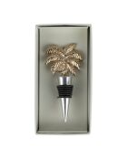 Bouchon de bouteille palmier en aluminium BTE Sunny doré - 5,5x11 cm