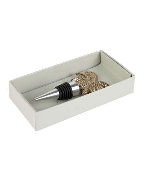 Bouchon de bouteille palmier en aluminium BTE Sunny doré - 5,5x11 cm