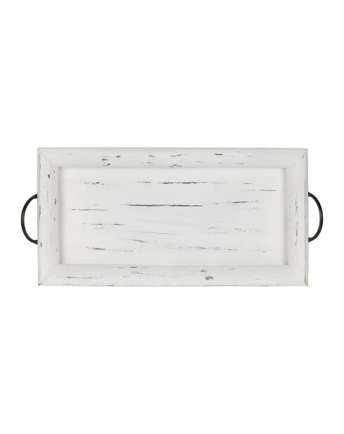 Plateau en sapin Trappeur blanchi - 65x34x4,5 cm