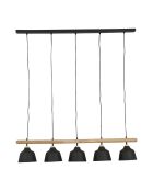 Ferese 5-flammige Pendelleuchte, mattschwarz, E27, LED-Kabel, 1 m, 115 x 17,5 x 121 cm