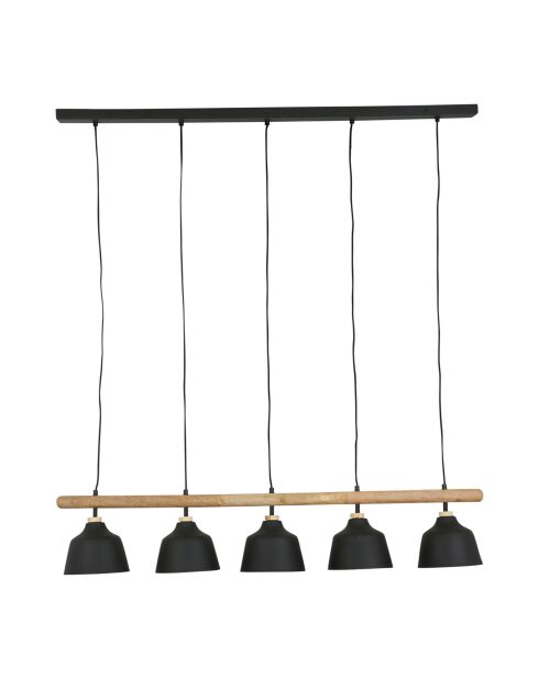 Ferese 5-flammige Pendelleuchte, mattschwarz, E27, LED-Kabel, 1 m, 115 x 17,5 x 121 cm