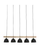 Ferese 5-flammige Pendelleuchte, mattschwarz, E27, LED-Kabel, 1 m, 115 x 17,5 x 121 cm