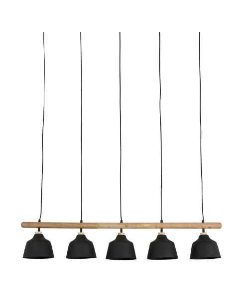 Ferese 5-flammige Pendelleuchte, mattschwarz, E27, LED-Kabel, 1 m, 115 x 17,5 x 121 cm