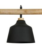 Ferese 5-flammige Pendelleuchte, mattschwarz, E27, LED-Kabel, 1 m, 115 x 17,5 x 121 cm