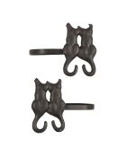 Raffhalter für Katzengardinen, 16 x 13,5 x 11,5 cm, braun, 2 Stück