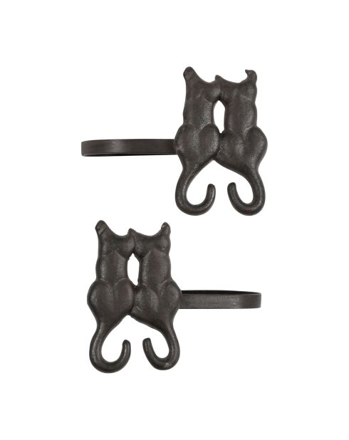 2 bruine strikbanden voor katten - 16x13,5x11,5 cm