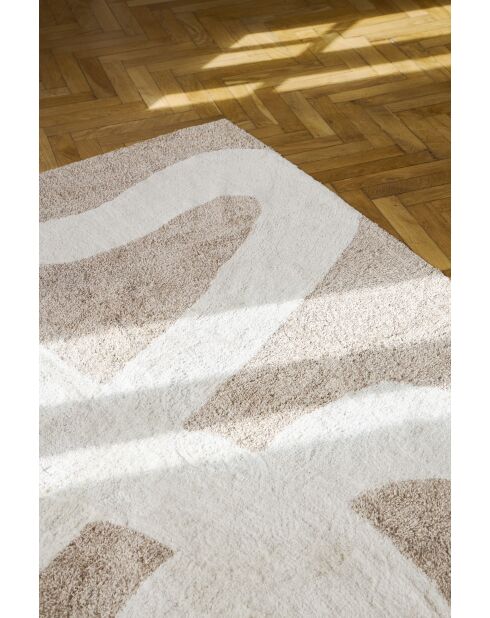 Tapis tufté en coton Klosen beige/écru - 230x160 cm