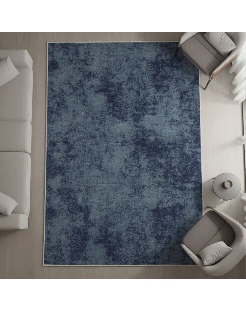 Tapis uni gris/bleu
